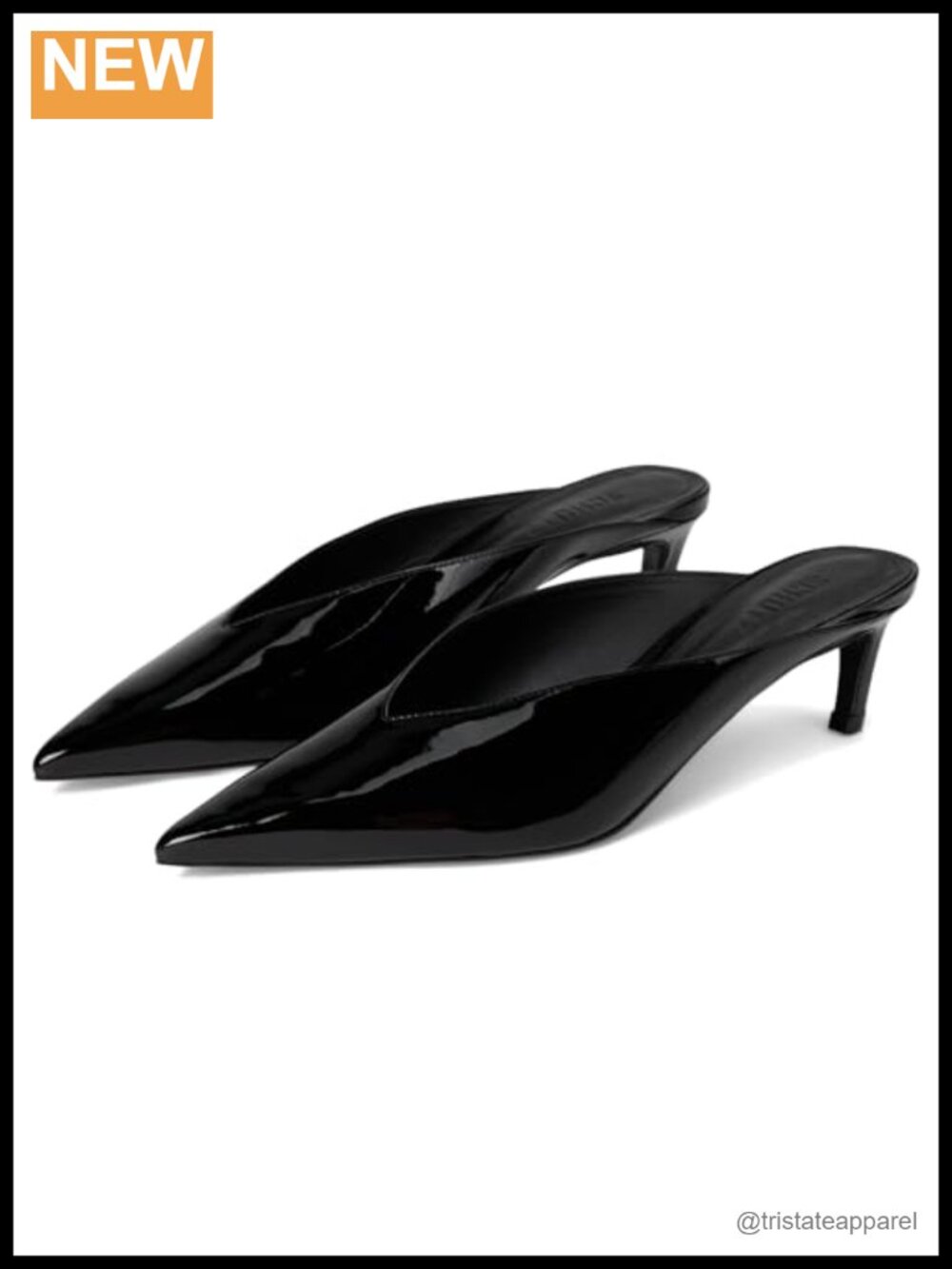 Pat Leather Pointed Toe Stiletto Mule Heel Party Shoe